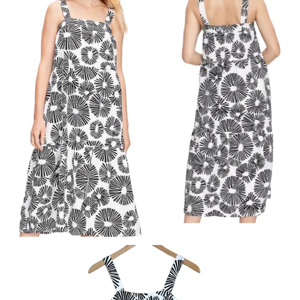 Loft Firework Tiered Square Neck Dress